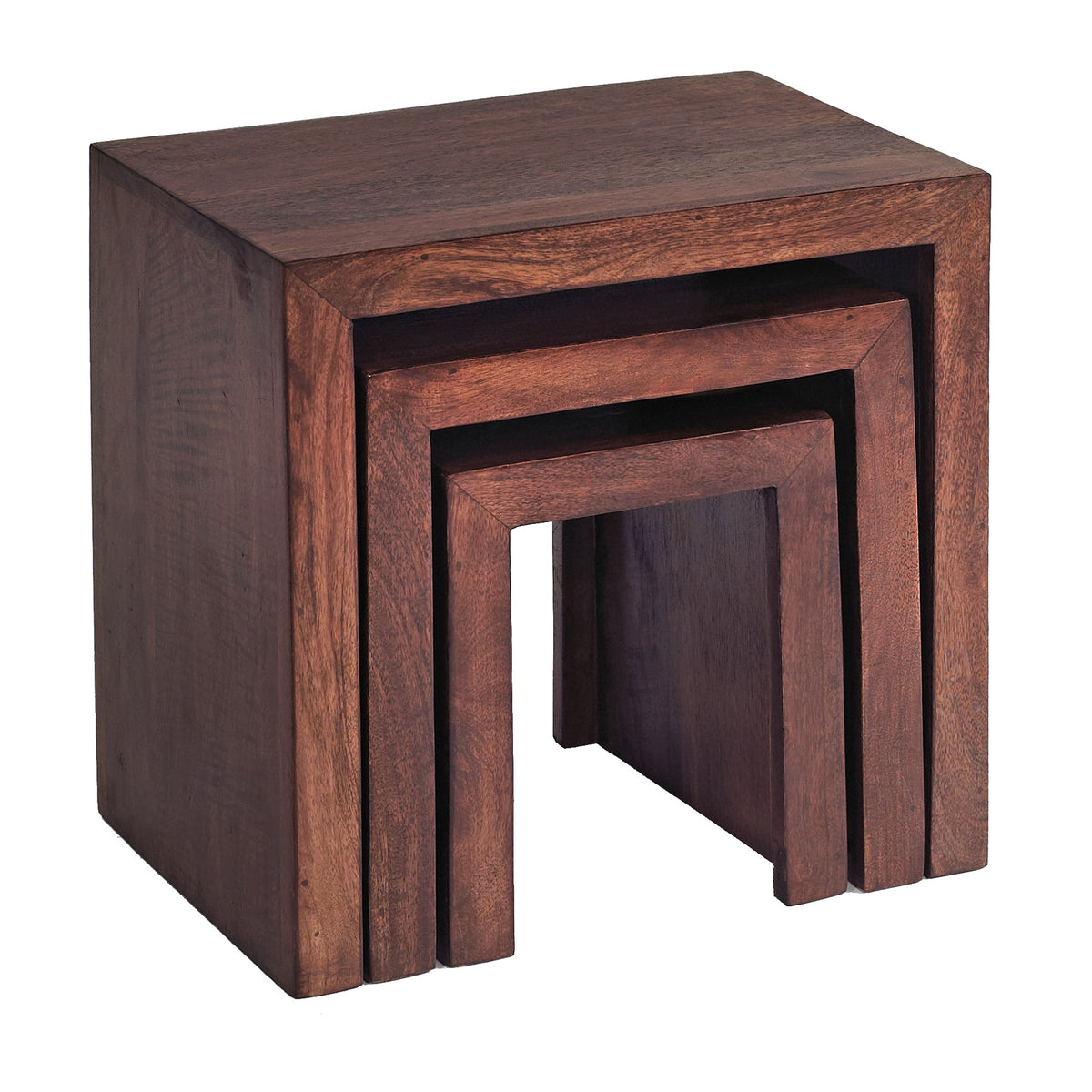 Amrai Nest of 3 Tables – Dark Mango Wood
