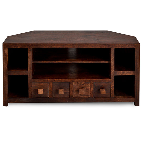 Amrai Corner TV Unit – Dark Mango