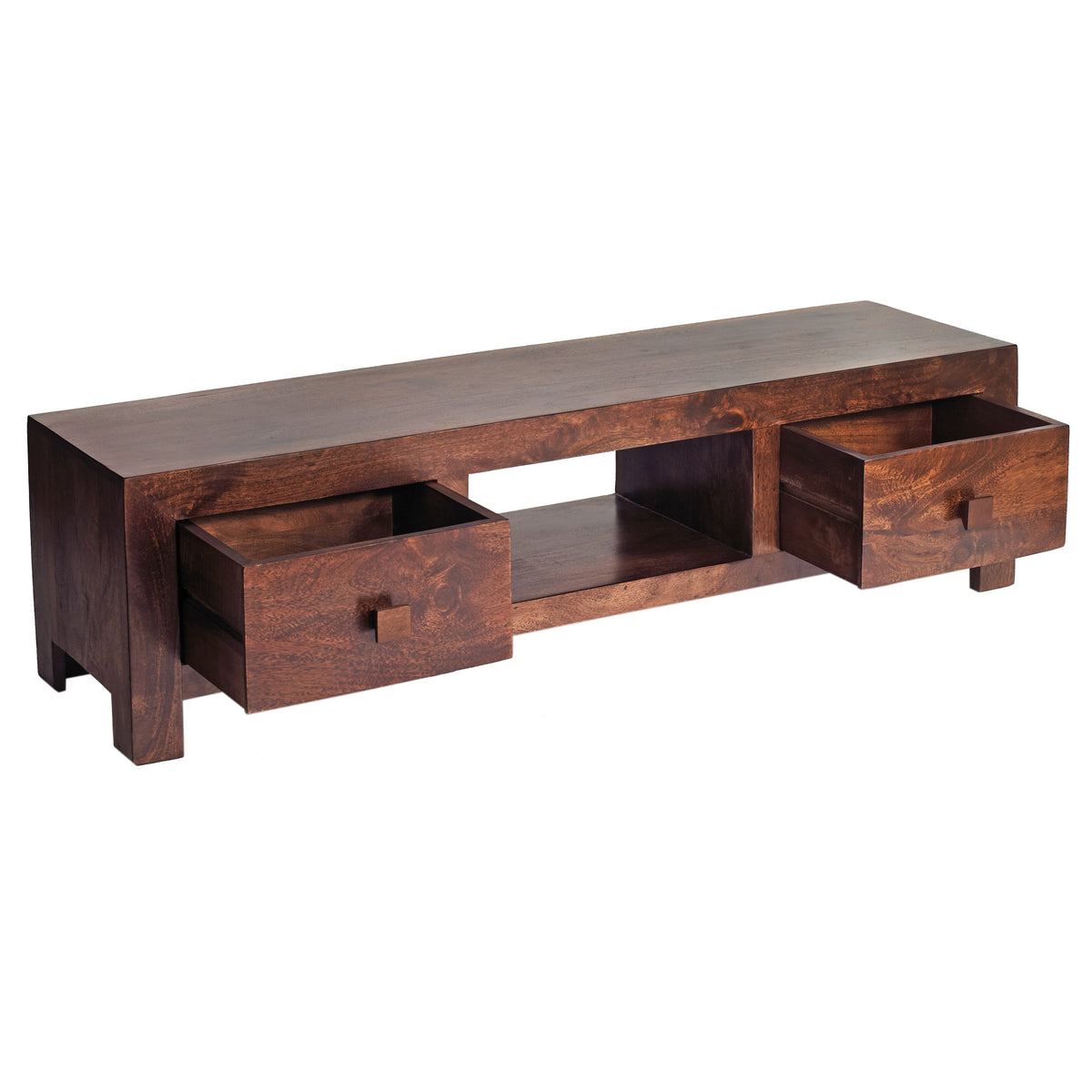 Amrai Wide Screen TV Unit – Dark Mango Wood