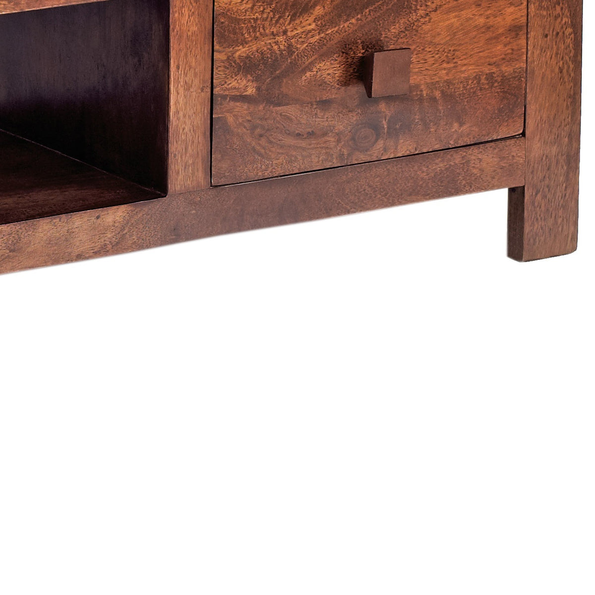 Amrai Wide Screen TV Unit – Dark Mango Wood