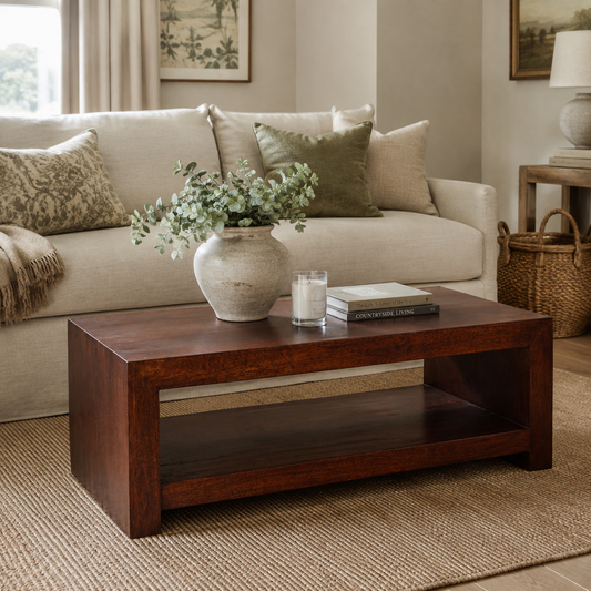 Amrai Large Coffee Table – Dark Mango Wood