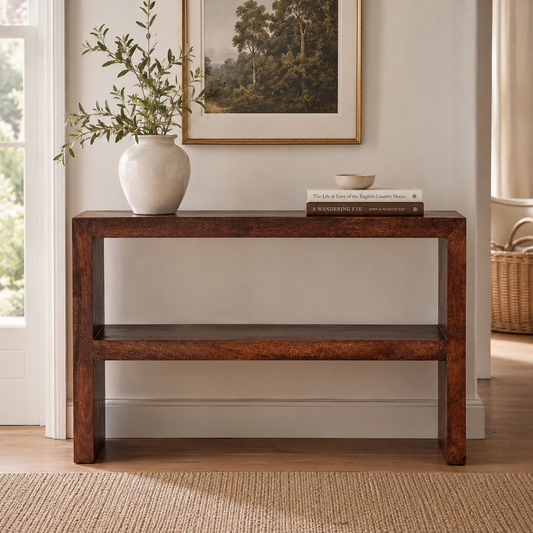 Amrai Console Table – Dark Mango Wood