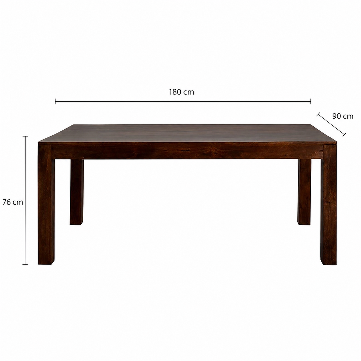 Amrai Large Dining Table – Dark Mango Wood