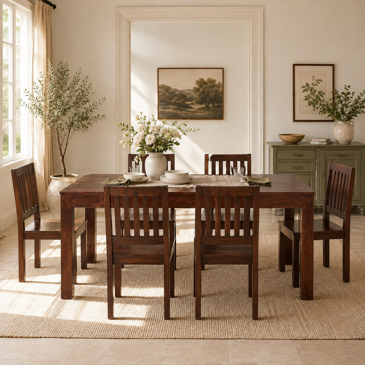 Amrai Large Dining Table – Dark Mango Wood