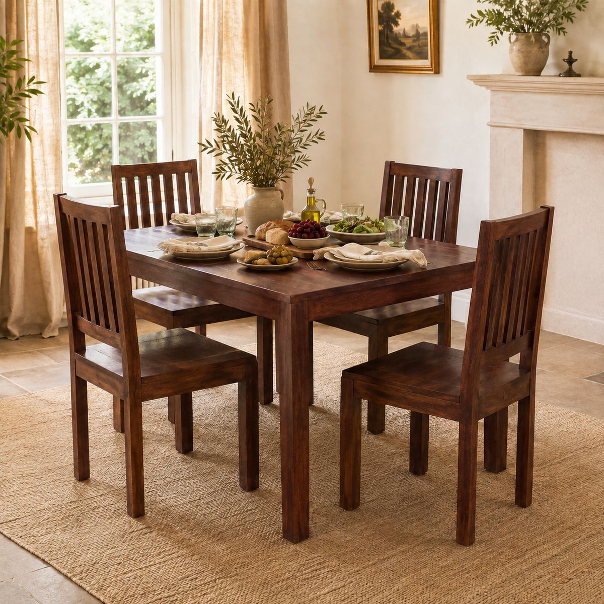 Amrai Small Dining Table – Dark Mango Wood