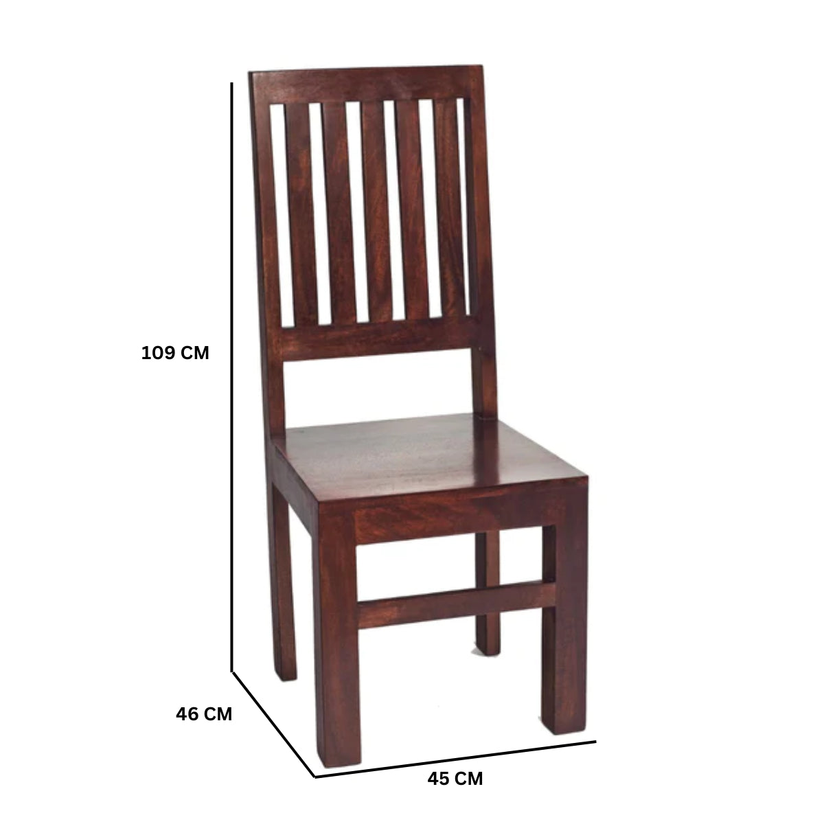 Amrai Slat Back Chair (Set of 2) - Dark Mango Wood