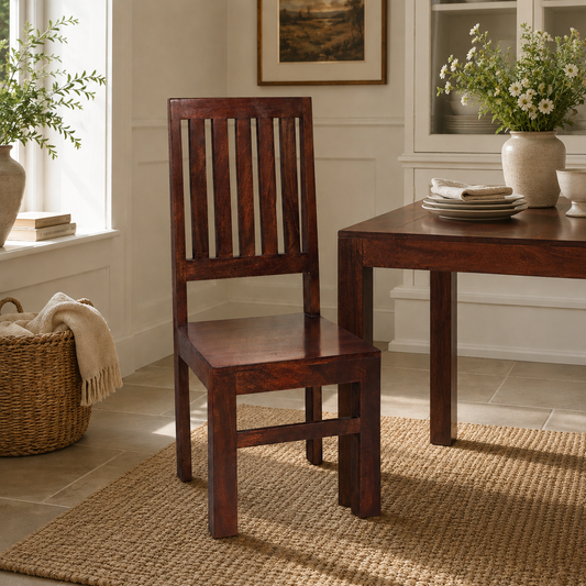 Amrai Slat Back Chair (Set of 2) - Dark Mango Wood