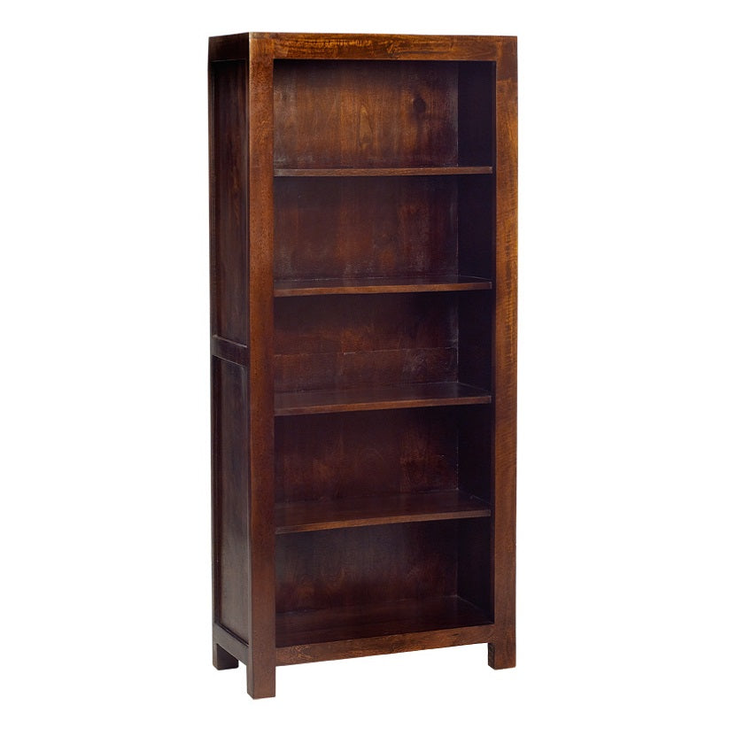 Amrai Large Open Bookcase – Dark Mango Wood