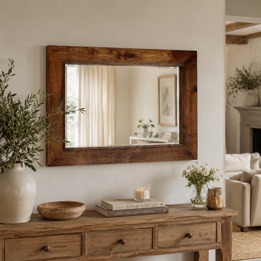 Amrai Wall Mirror  – Dark Mango Wood