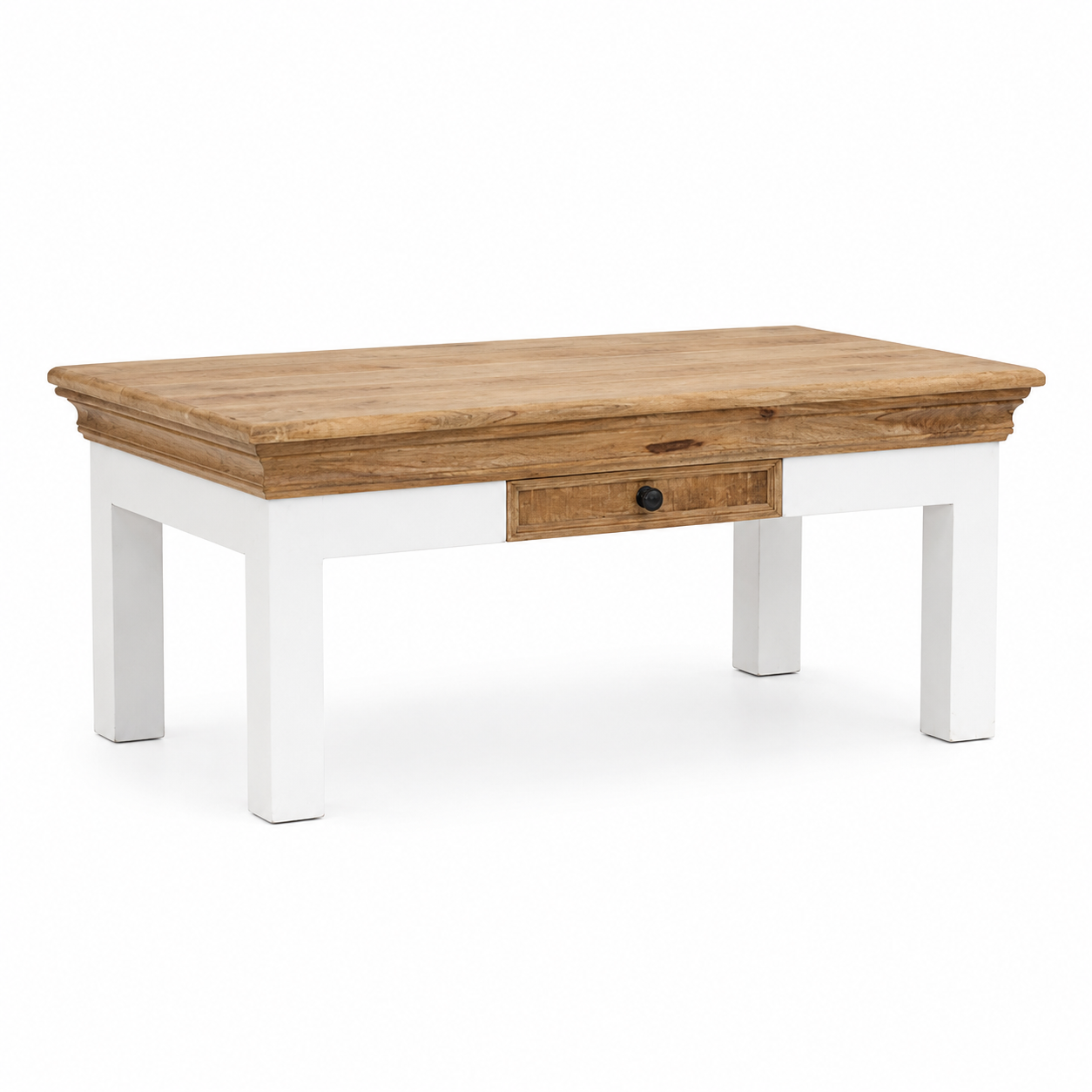 Aangan Coffee Table with Drawer – Solid Mango Wood