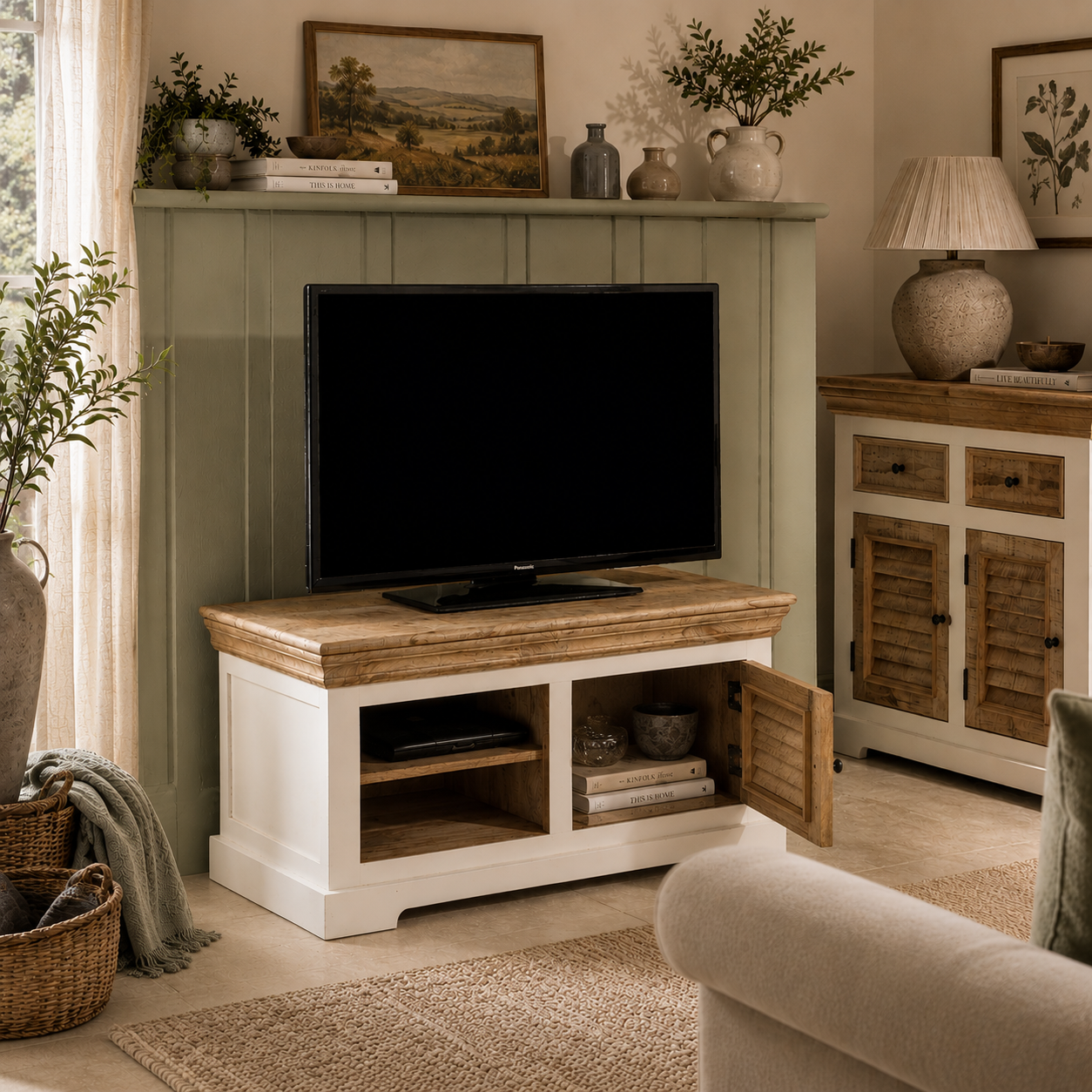 Aangan TV Cabinet – Solid Mango Wood
