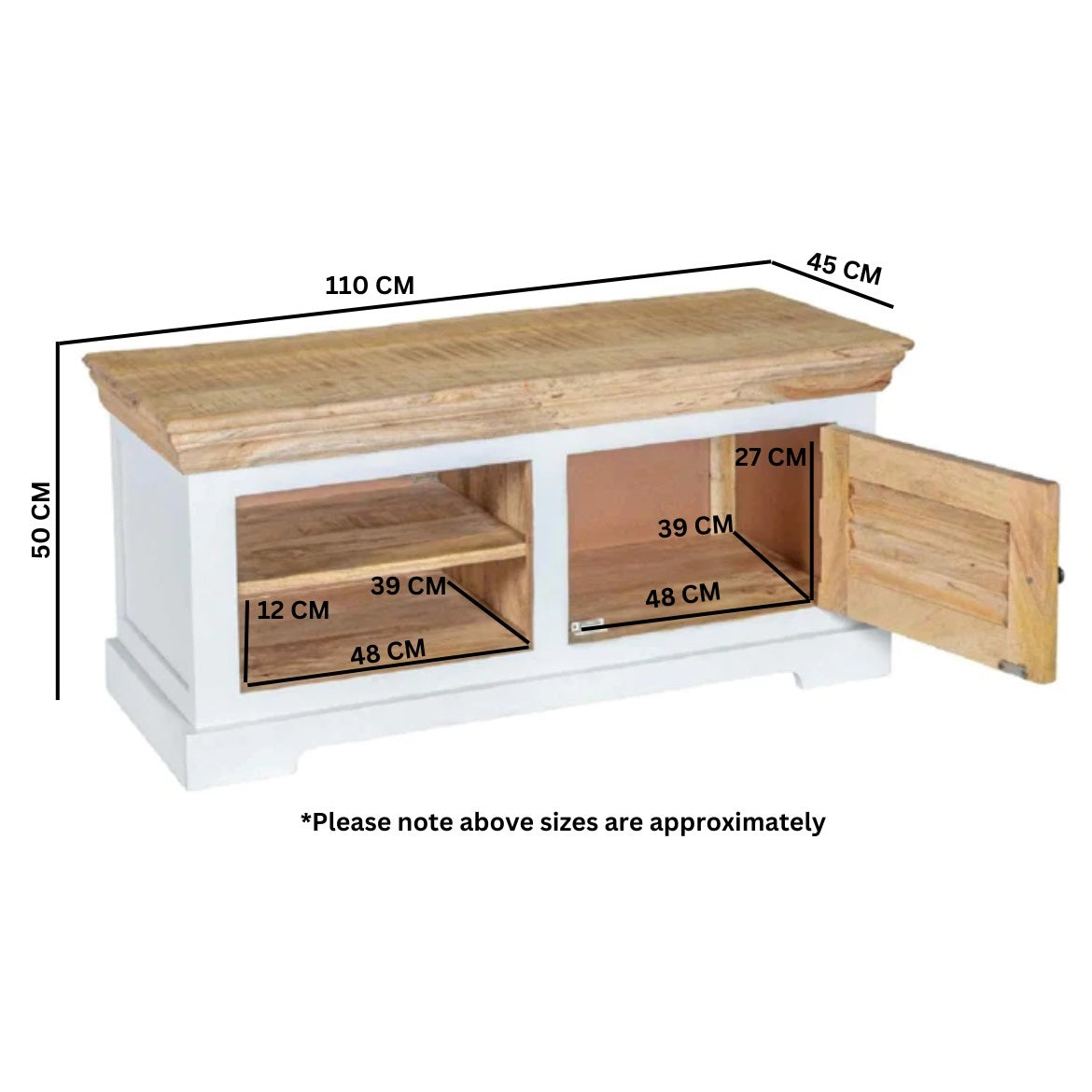 Aangan TV Cabinet – Solid Mango Wood