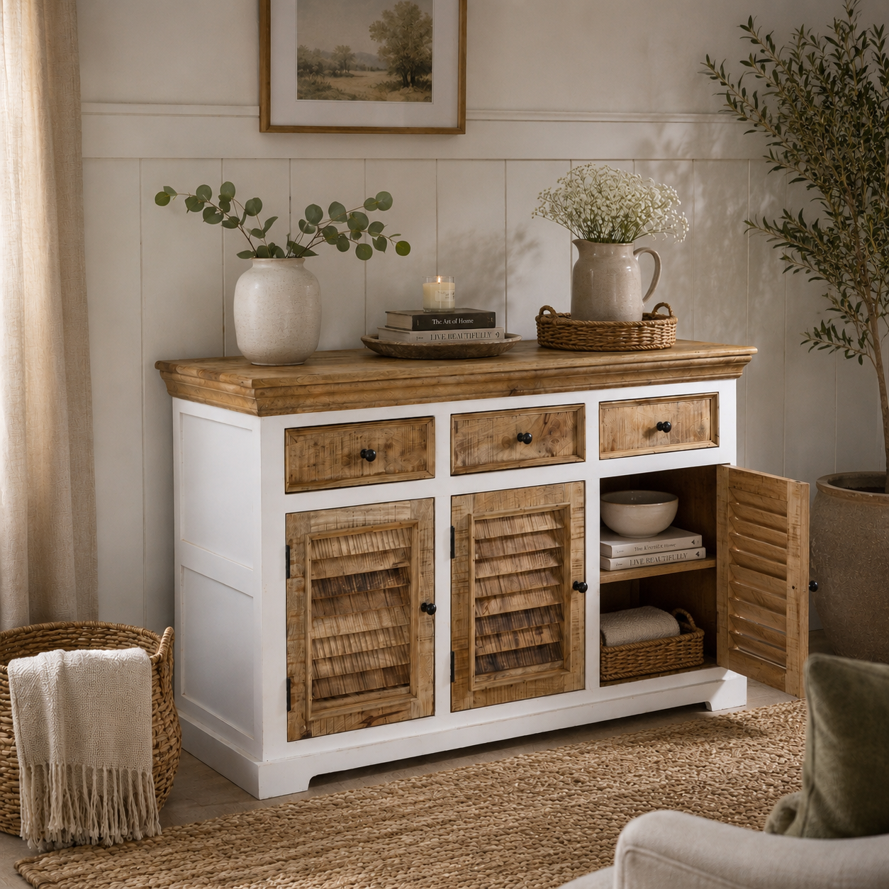 Aangan Large Sideboard – Solid Mango Wood