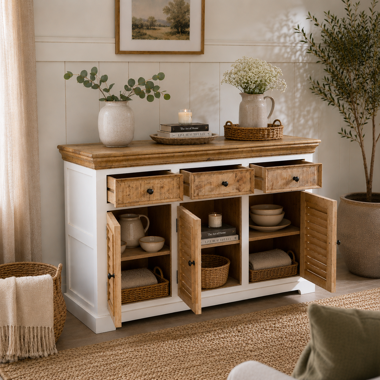Aangan Large Sideboard – Solid Mango Wood