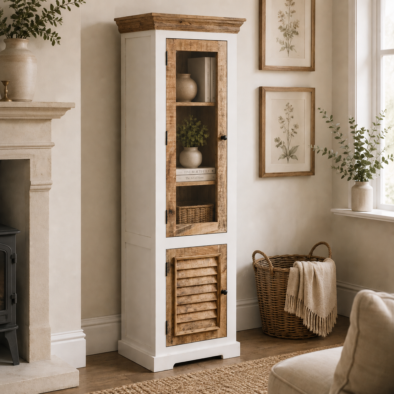 Aangan Bookcase Display Cabinet – Solid Mango Wood