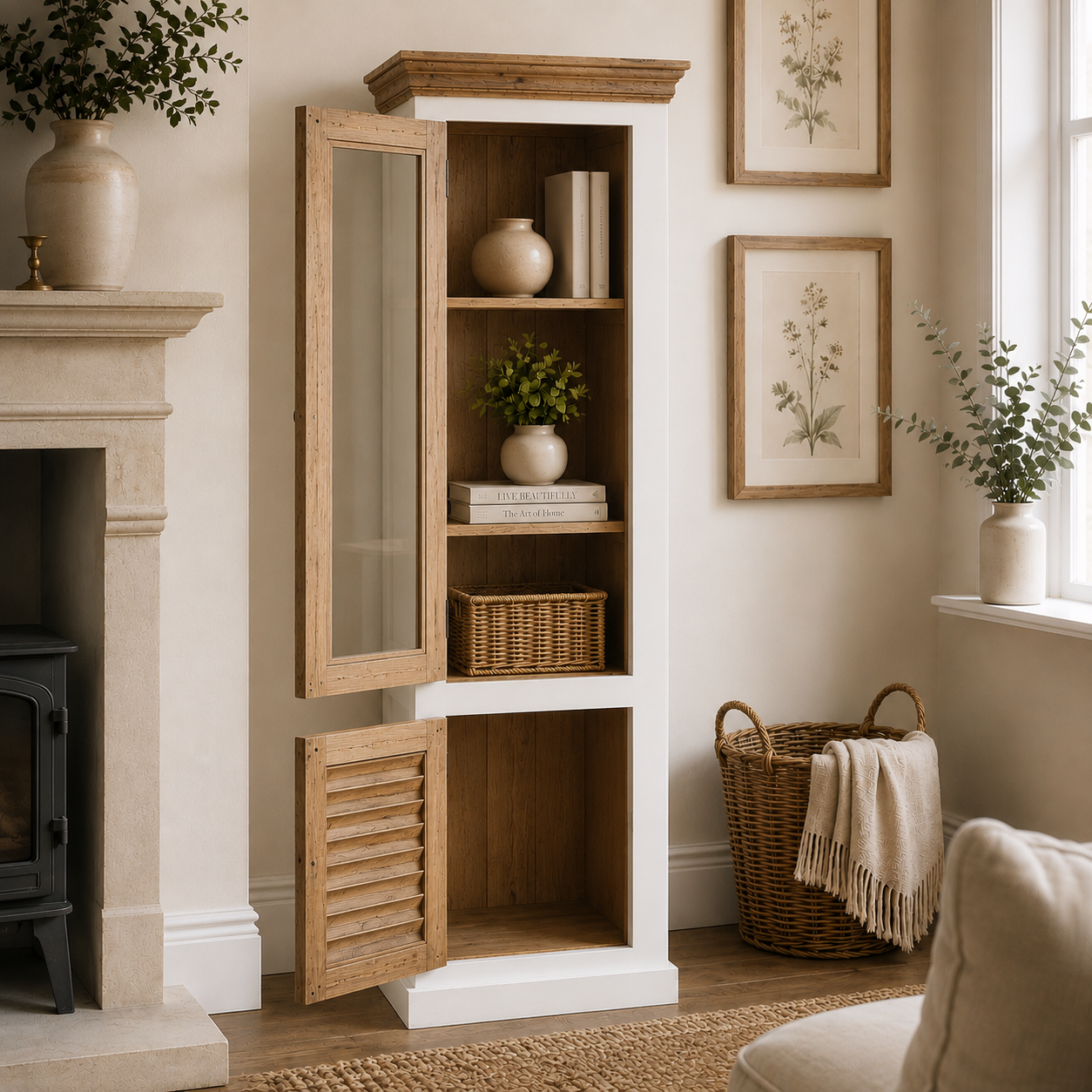 Aangan Bookcase Display Cabinet – Solid Mango Wood
