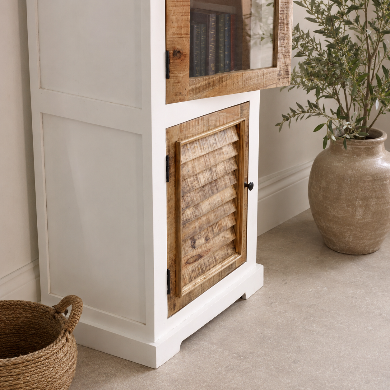 Aangan Bookcase Display Cabinet – Solid Mango Wood
