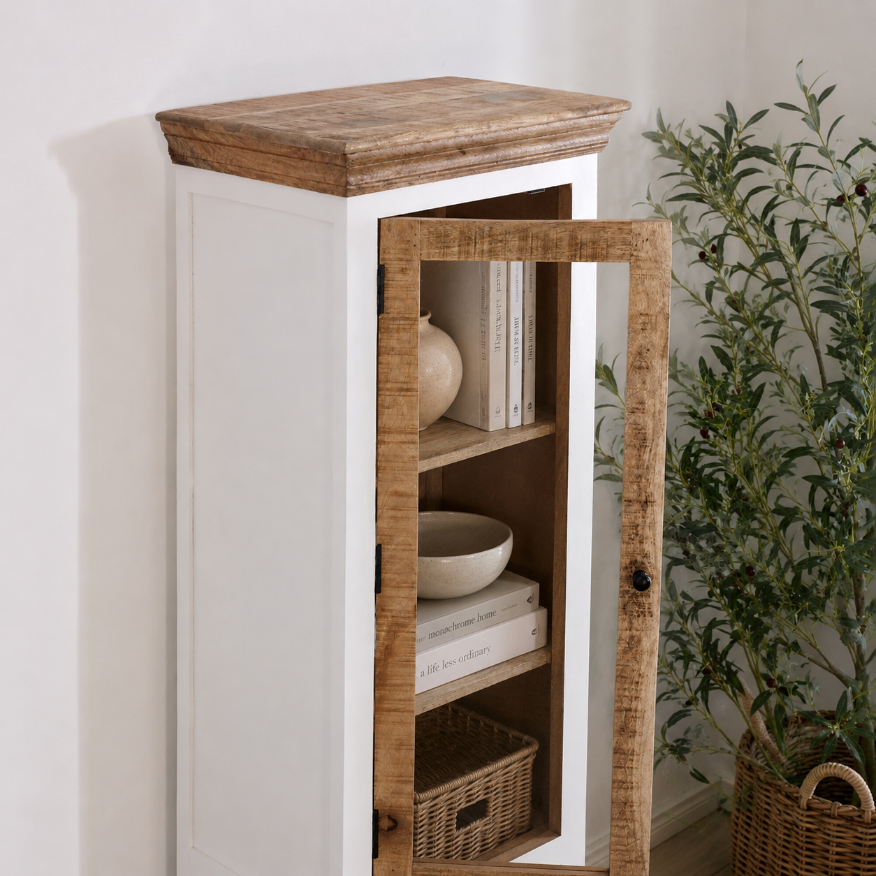 Aangan Bookcase Display Cabinet – Solid Mango Wood