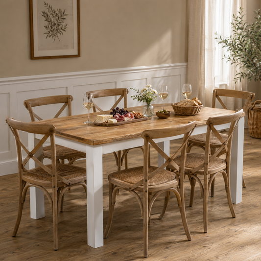 Aangan Dining Table – Solid Mango Wood