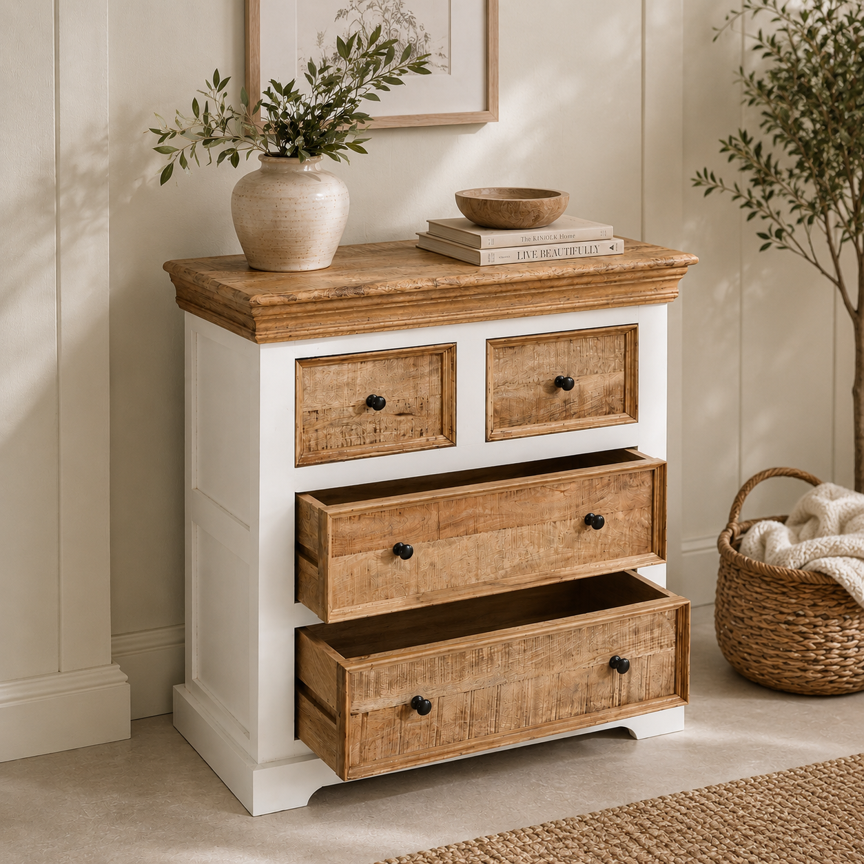 Aangan 4 Drawer Chest – Solid Mango Wood