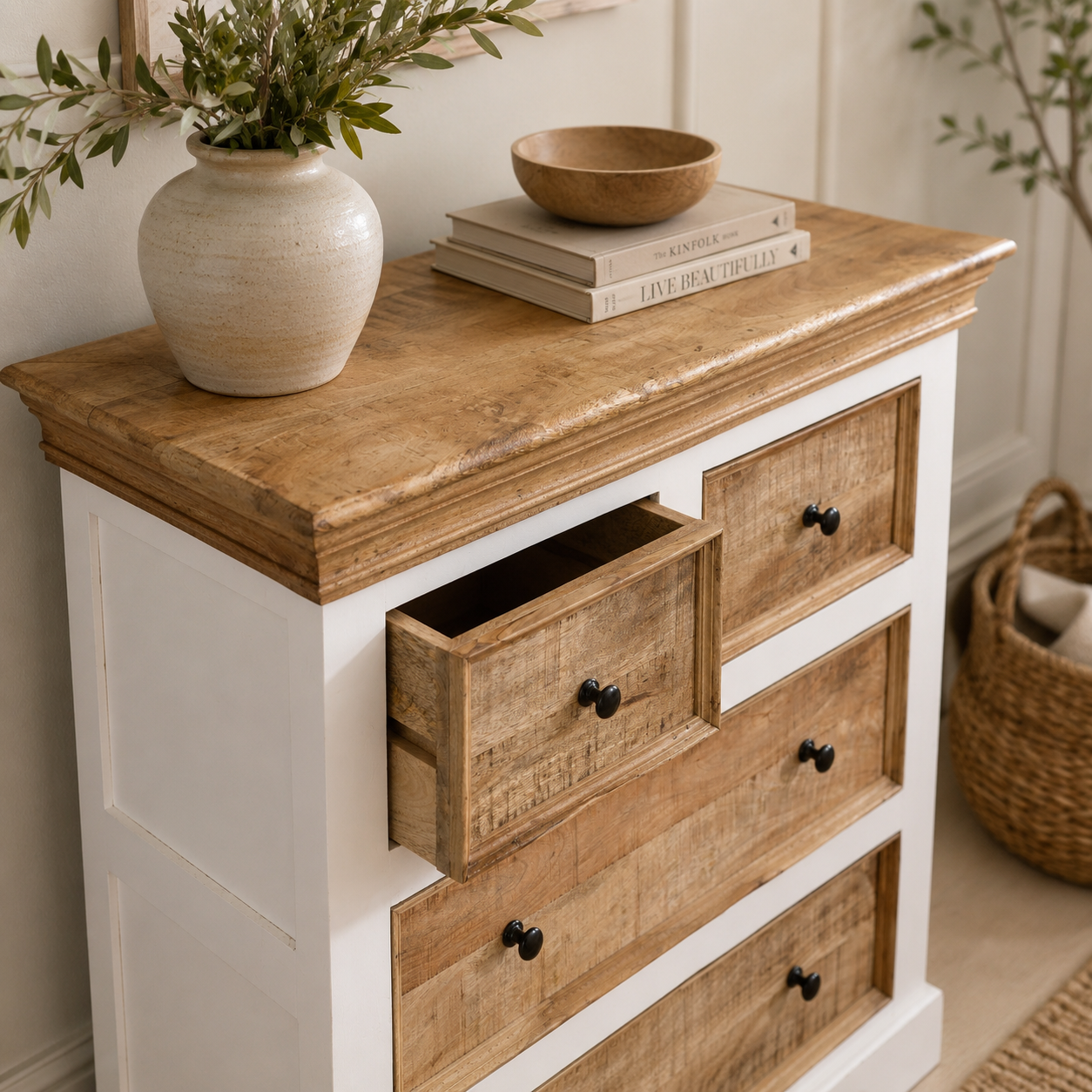 Aangan 4 Drawer Chest – Solid Mango Wood