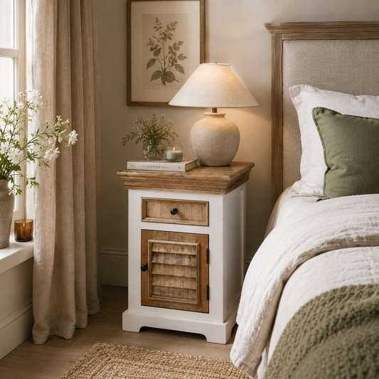 Aangan Bedside Cabinet – Solid Mango Wood