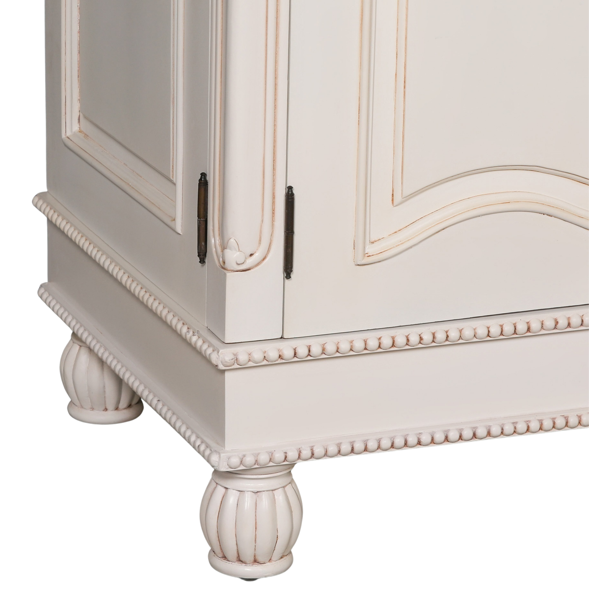 Versailles Carved French Double Armoire – White Mahogany
