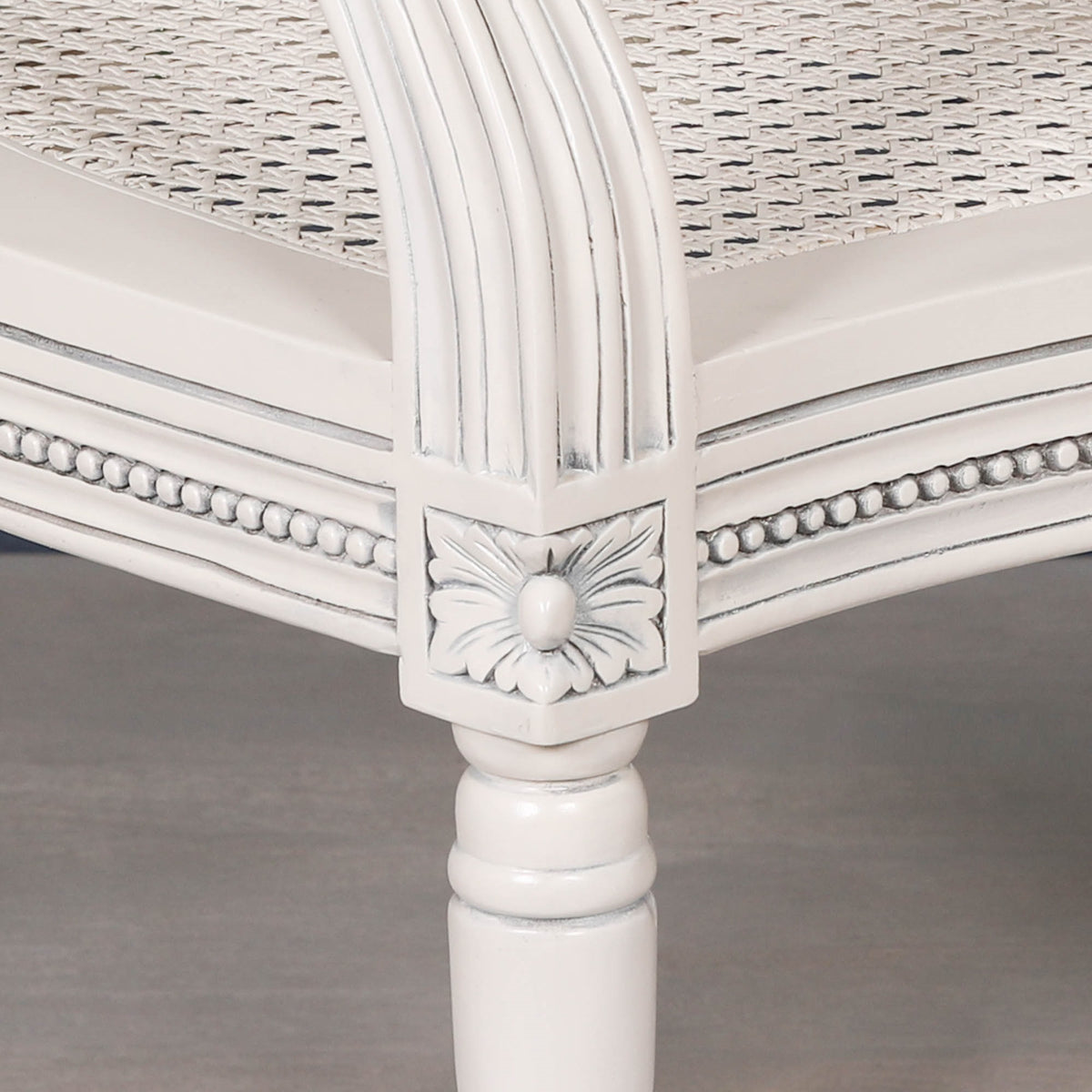 Aubrey French Rattan Armchair – Pale Ivory
