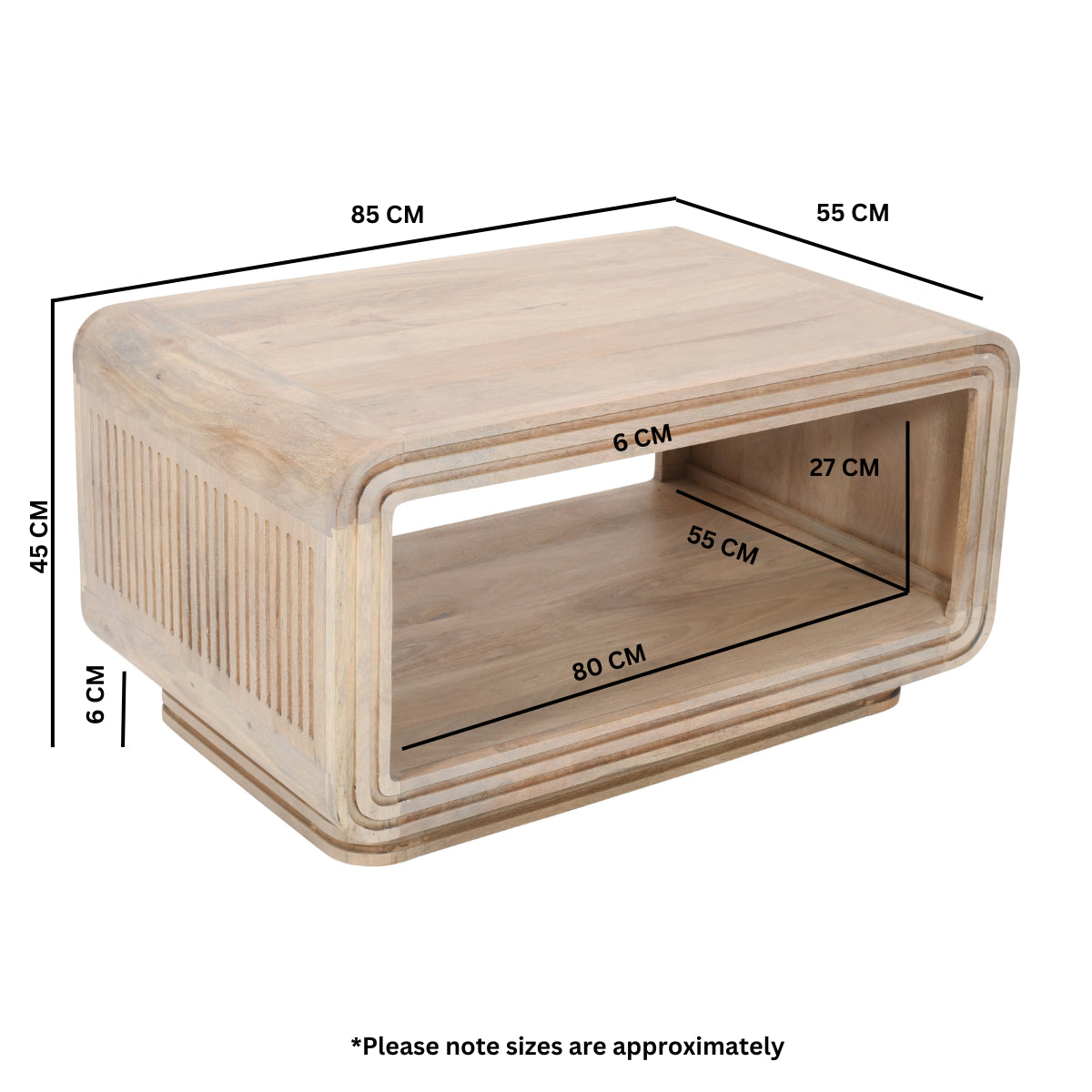 Witton Coffee Table – Carved Mango Wood