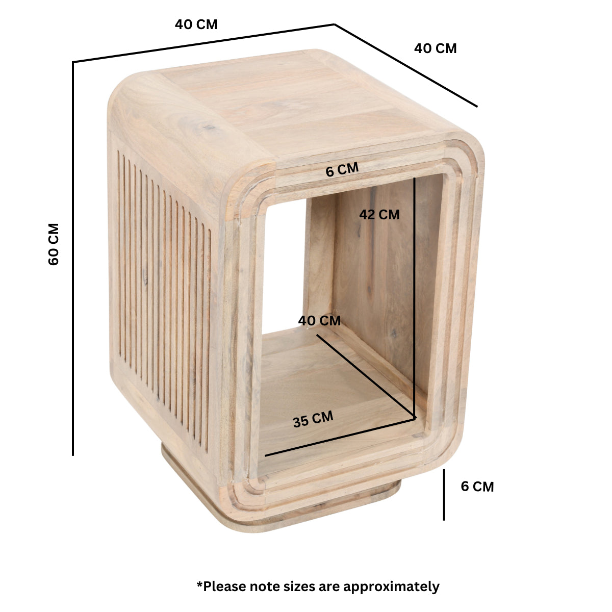 Witton Side Table – Carved Mango Wood