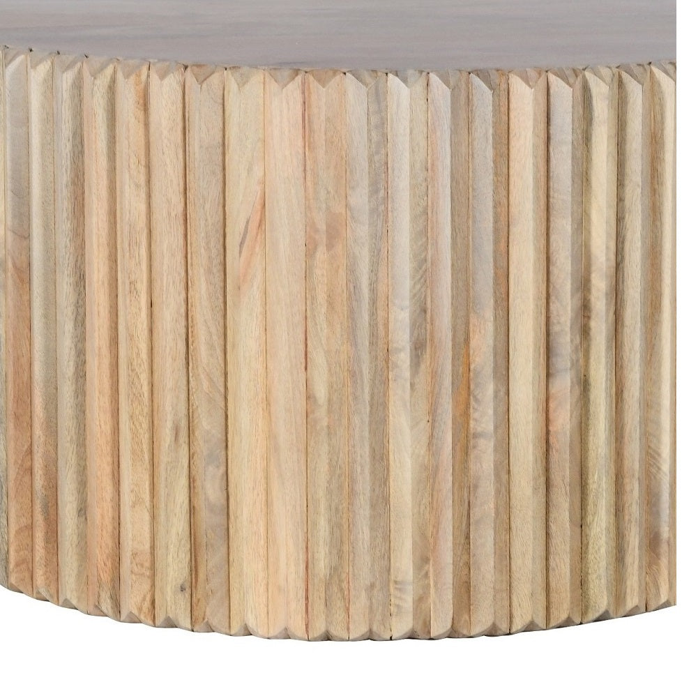 Witton Round Coffee Table – Carved Mango Wood