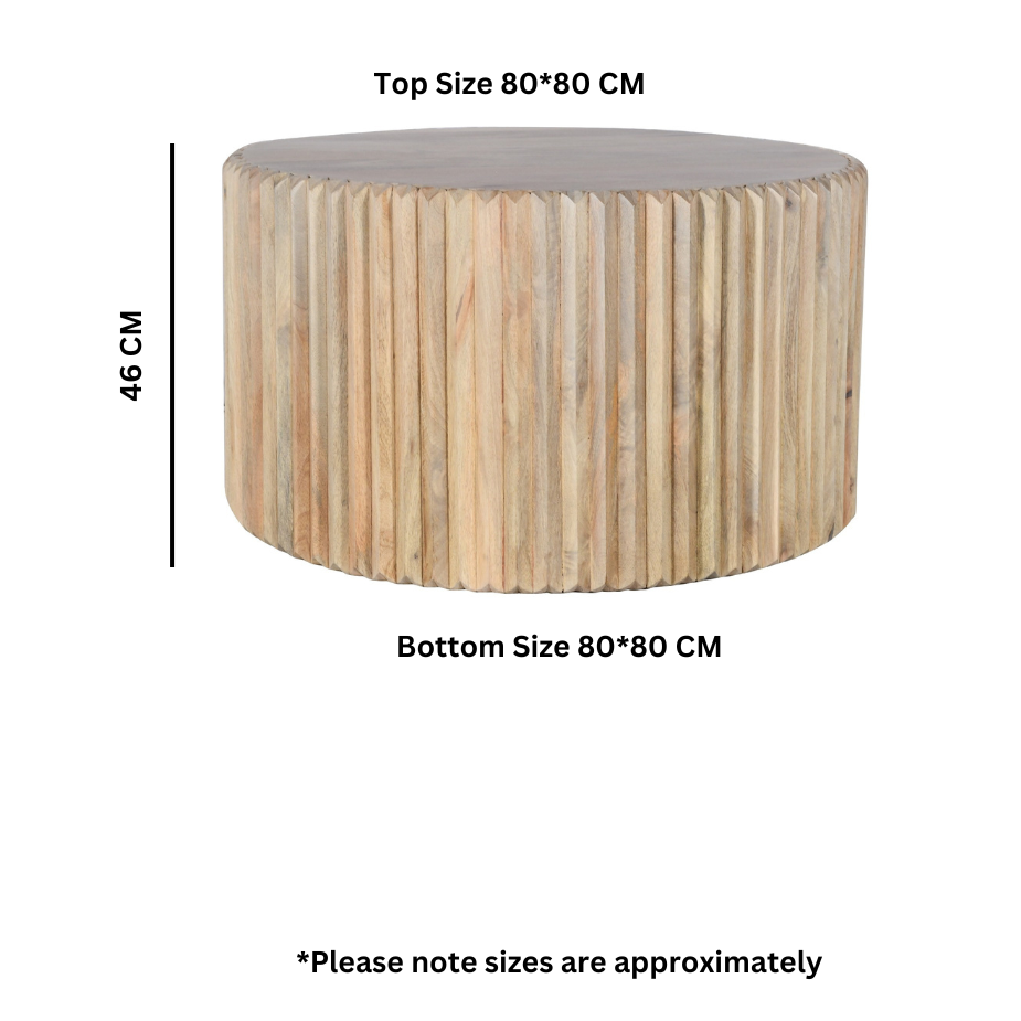 Witton Round Coffee Table – Carved Mango Wood