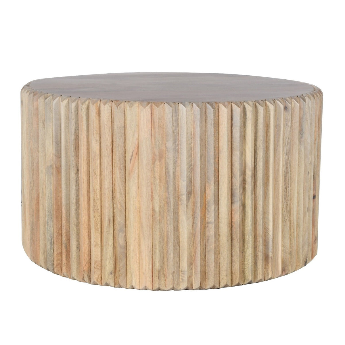 Witton Round Coffee Table – Carved Mango Wood