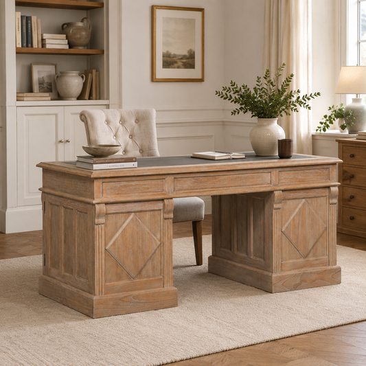 Westbrook Executive Desk – Rustic White Cedar