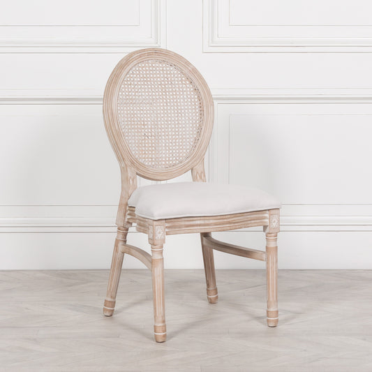 Light Louis Upholstered Dining Chair – Birch Wood & Linen