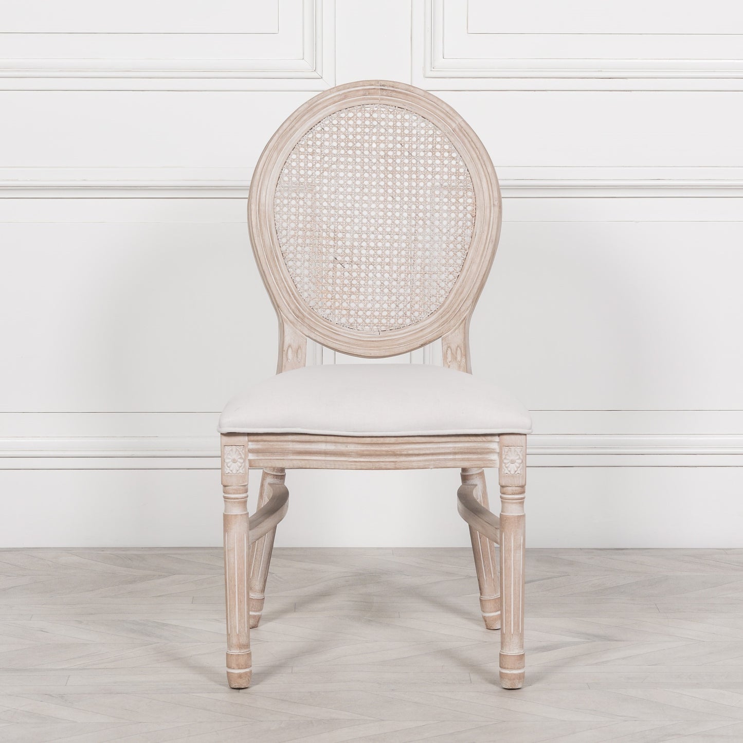 Light Louis Upholstered Dining Chair – Birch Wood & Linen