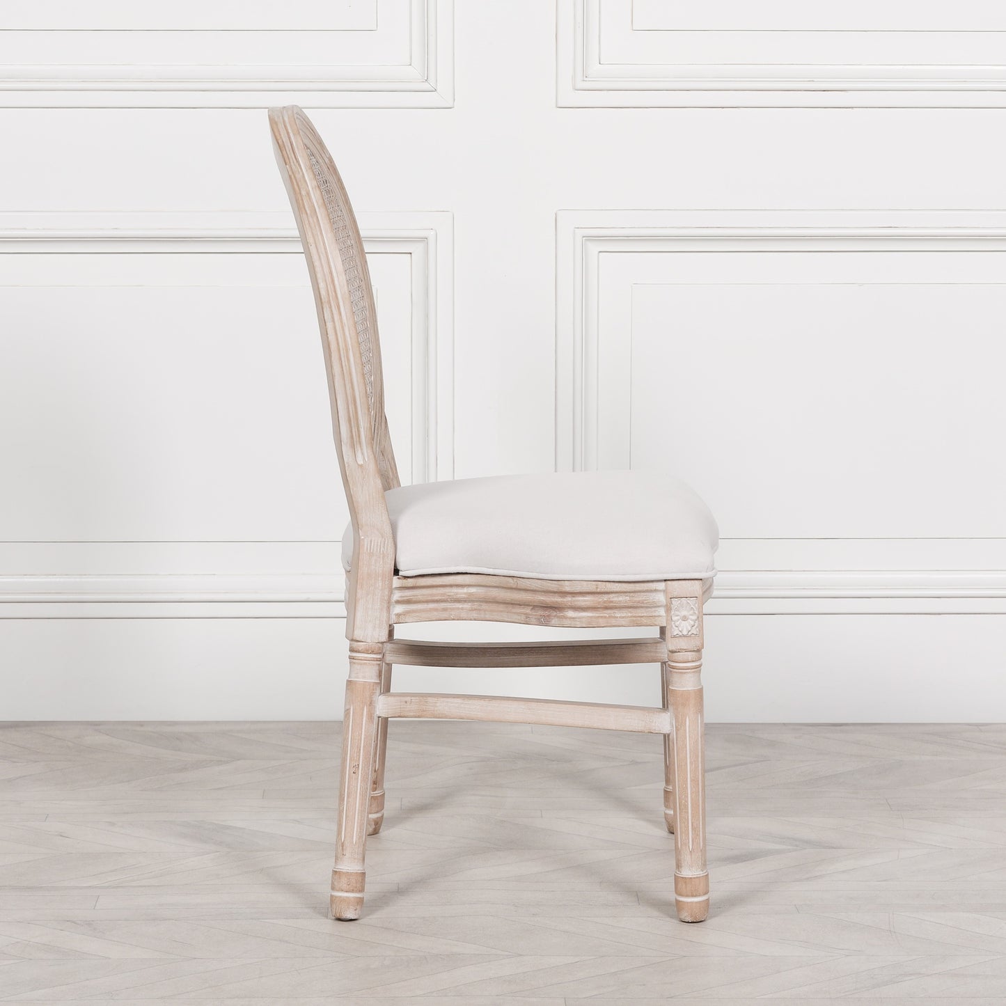 Light Louis Upholstered Dining Chair – Birch Wood & Linen