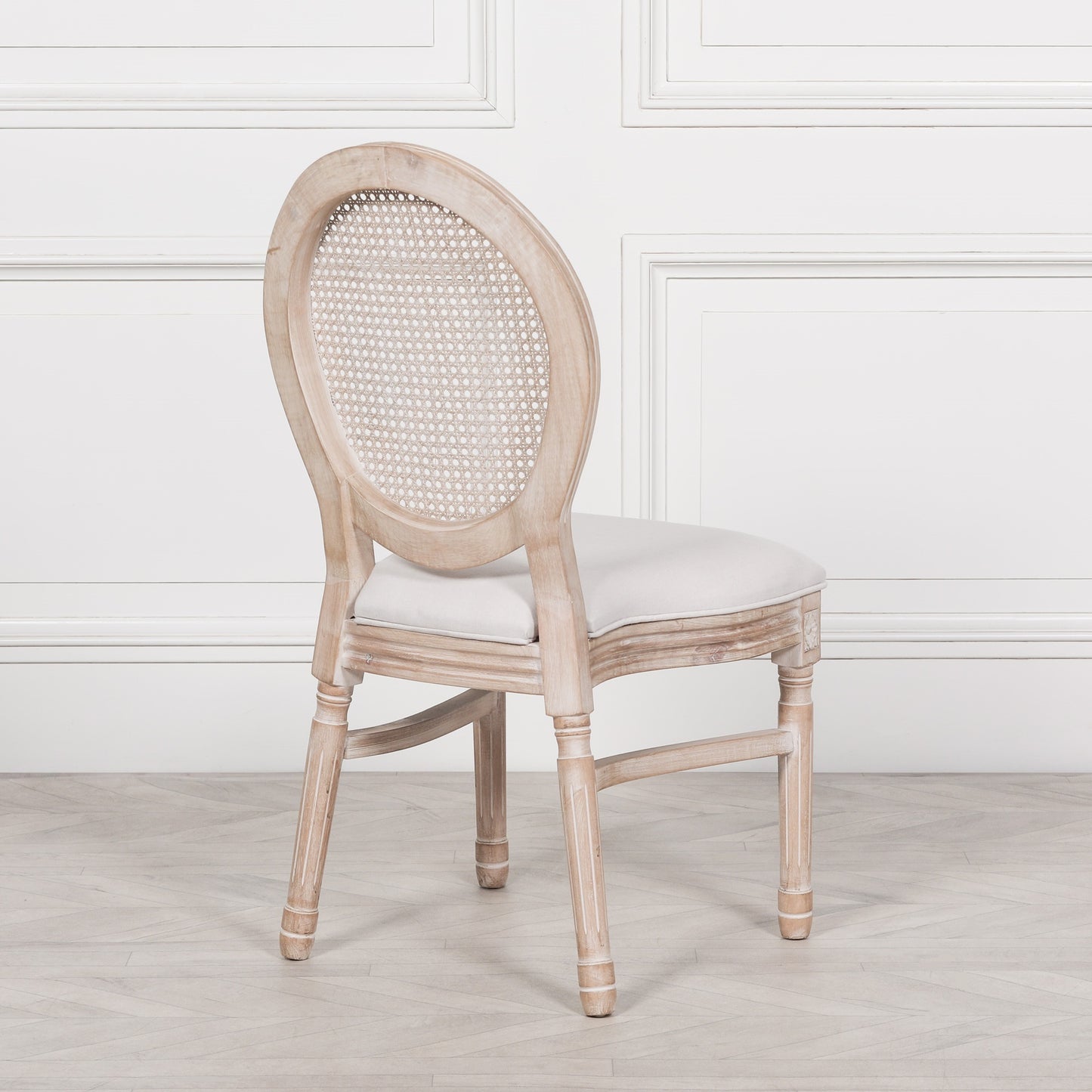 Light Louis Upholstered Dining Chair – Birch Wood & Linen