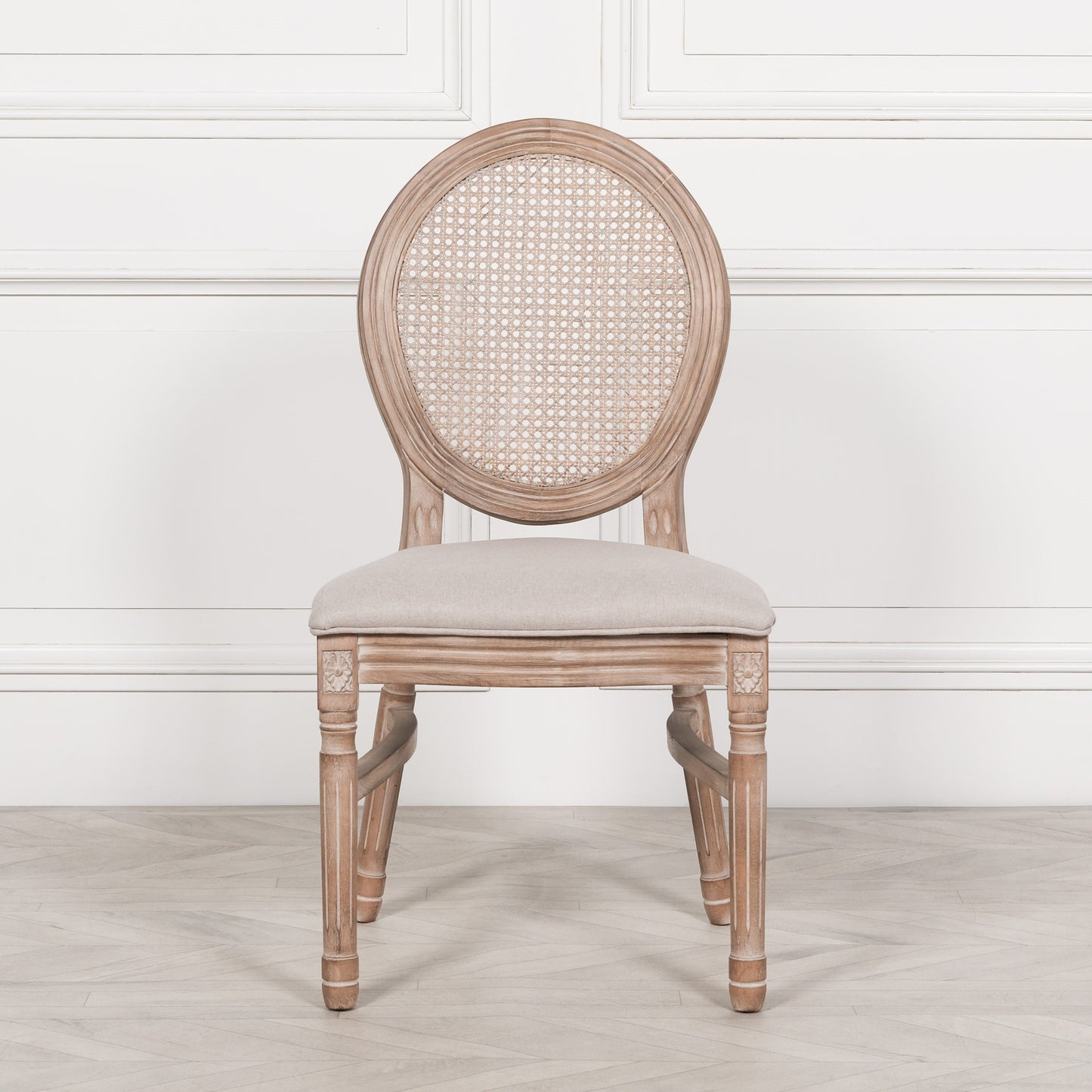 Louis Upholstered Dining Chair – Birch Wood & Linen