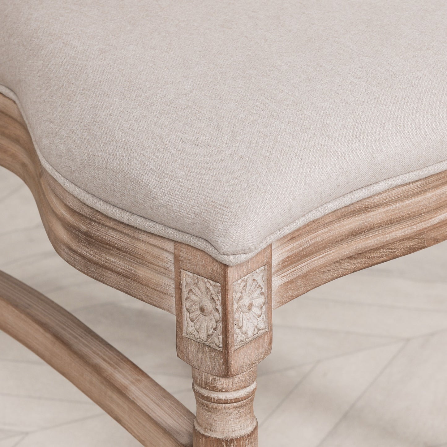 Louis Upholstered Dining Chair – Birch Wood & Linen