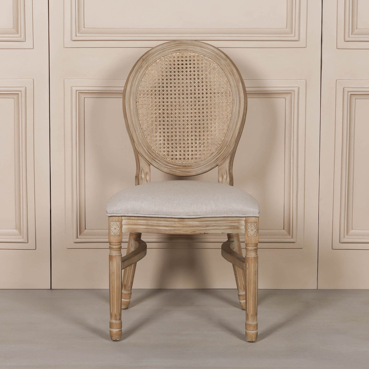 Louis Upholstered Dining Chair – Birch Wood & Linen
