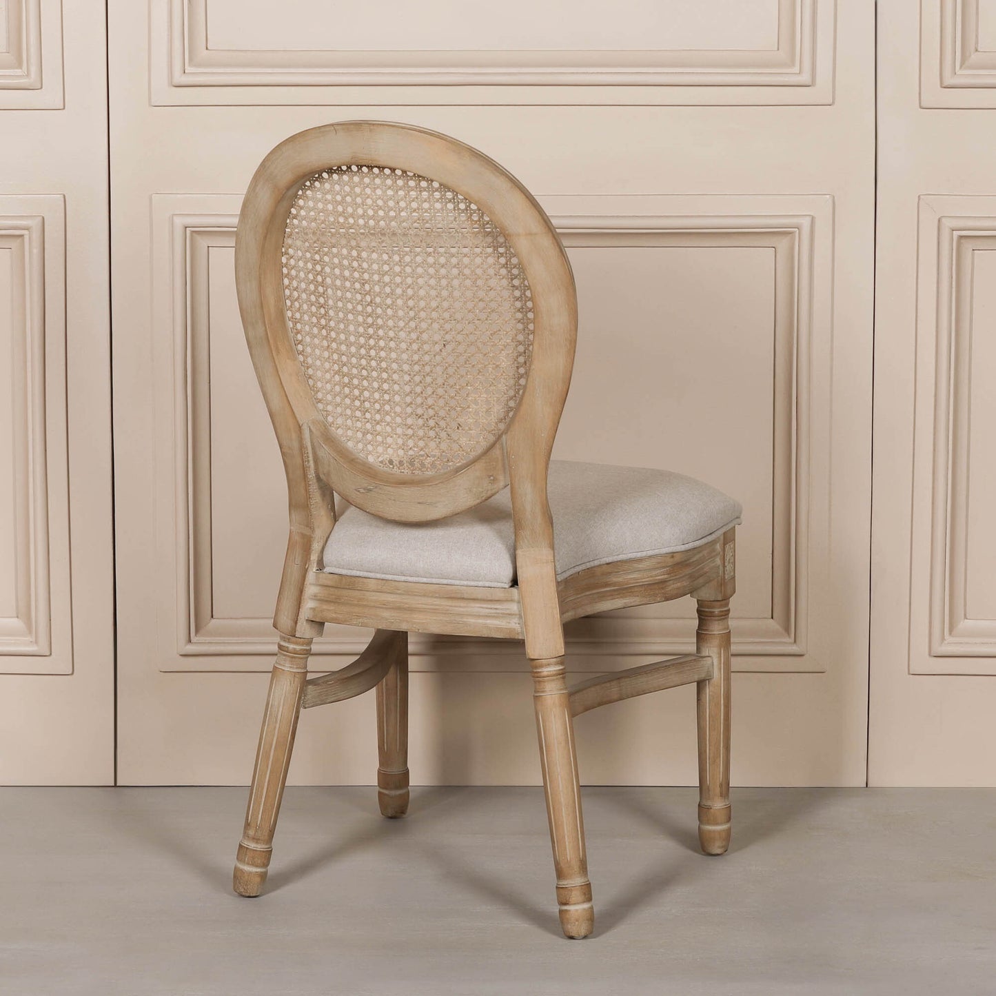 Louis Upholstered Dining Chair – Birch Wood & Linen