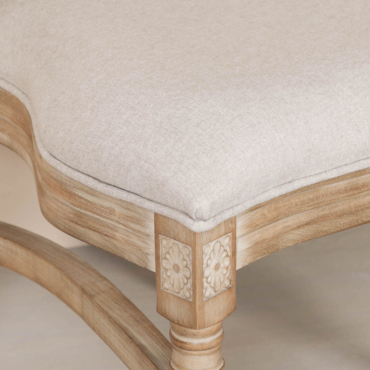 Louis Upholstered Dining Chair – Birch Wood & Linen