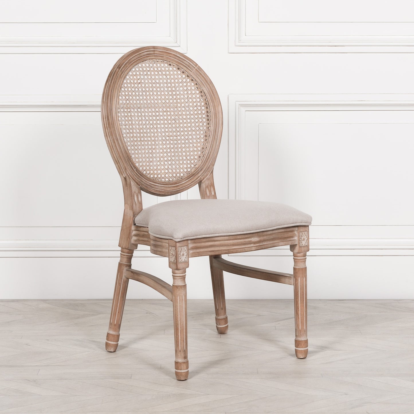 Louis Upholstered Dining Chair – Birch Wood & Linen