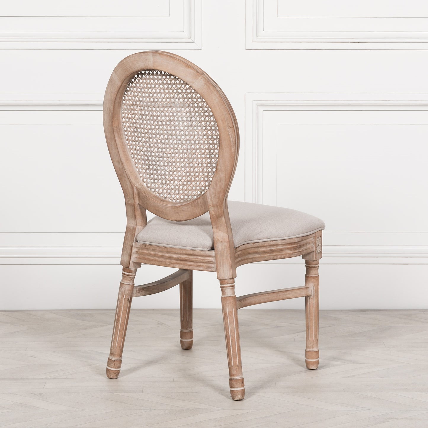 Louis Upholstered Dining Chair – Birch Wood & Linen