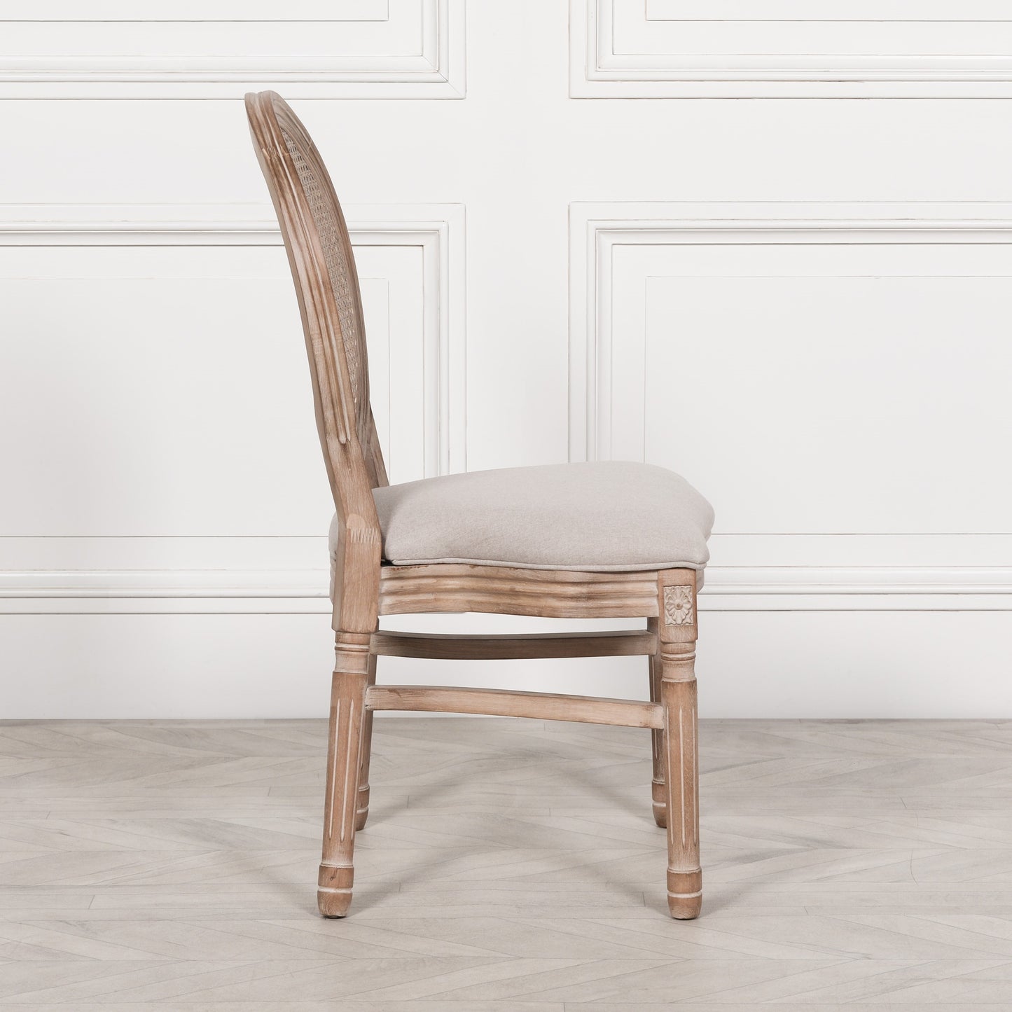 Louis Upholstered Dining Chair – Birch Wood & Linen