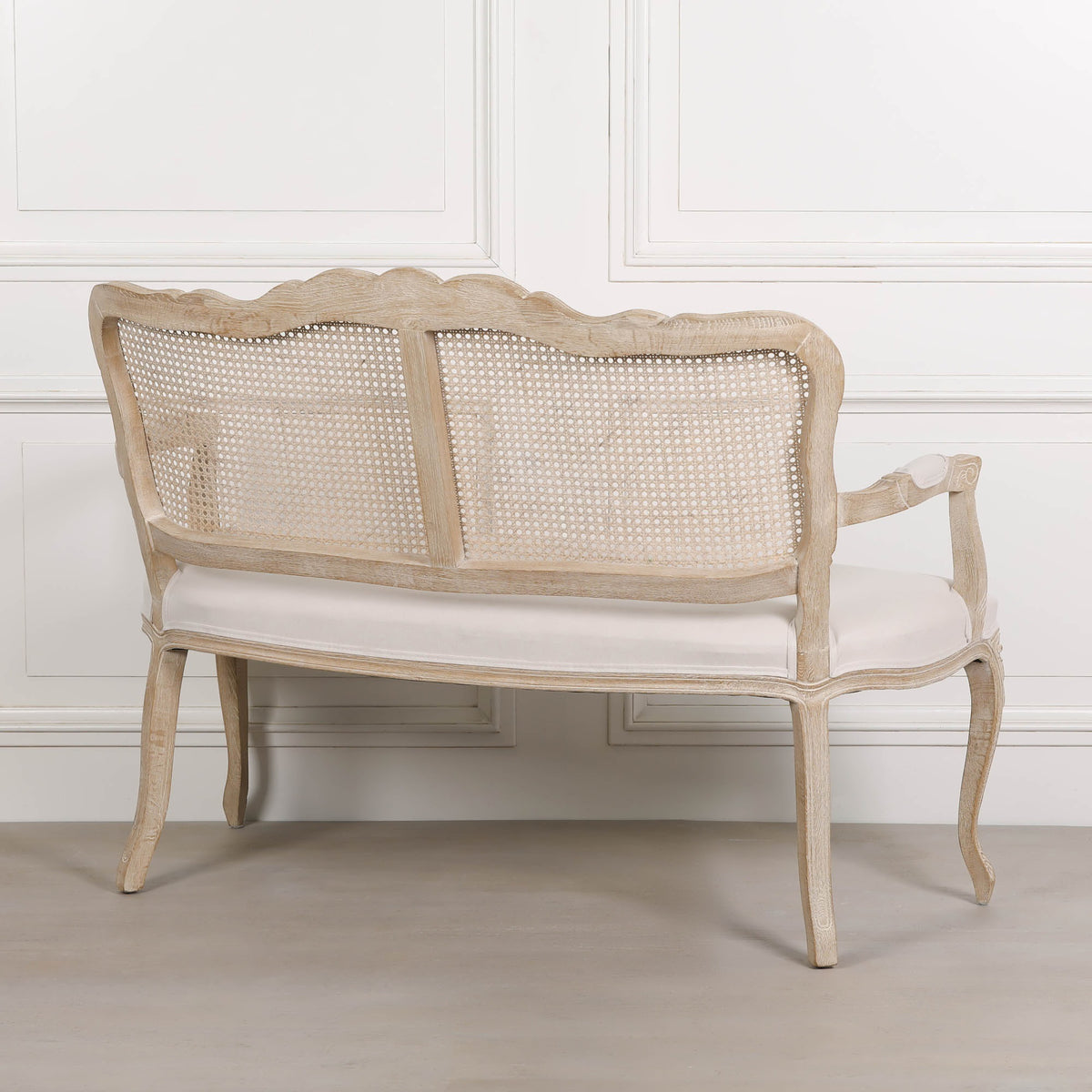 Louis Upholstered 2 Seater Settee – Natural Linen