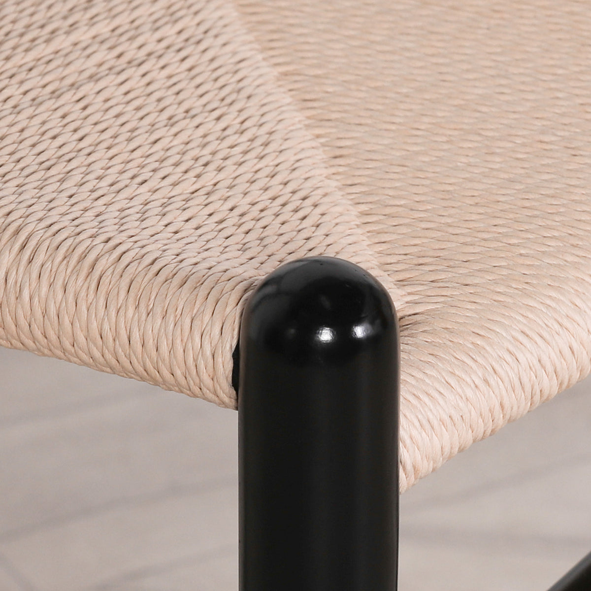 Black Wishbone Dining Chair – Beech Wood & Woven Seat
