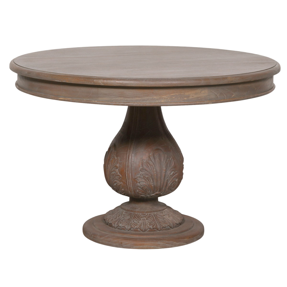 Oakmere Acorn Pedestal Round Dining Table 120cm – Reclaimed Cedar