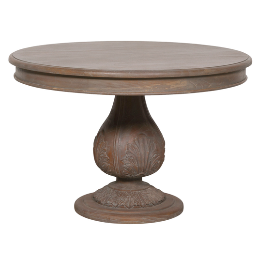 Oakmere Acorn Pedestal Round Dining Table 120cm – Reclaimed Cedar